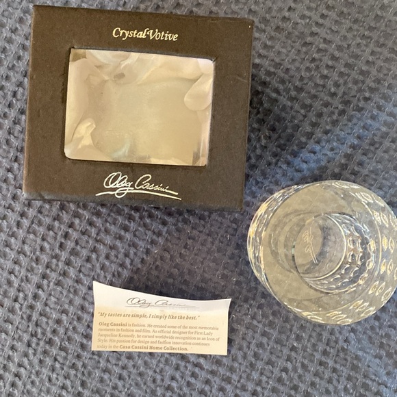 VINTAGE COLLECTIBLE NWB Oleg Cassini Crystal Bubble Votive Candle Holder - Picture 3 of 12